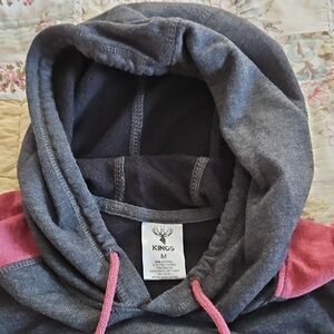 Men's Gray and Pink Hoodie